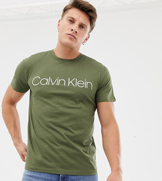 Футболка оливкового цвета с логотипом Calvin Klein - Зеленый
