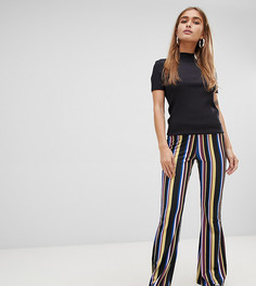 Расклешенные брюки в полоску ASOS DESIGN Petite - Мульти