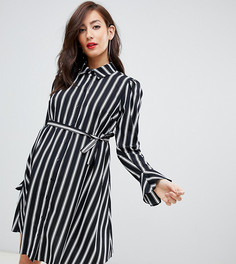 Платье-рубашка мини в полоску с длинными рукавами ASOS DESIGN Maternity - Мульти