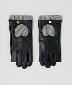 Кожаные перчатки с трикотажными вставками ASOS DESIGN - Черный