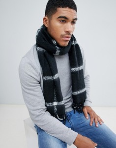 Черный шарф в клетку ASOS DESIGN - Черный