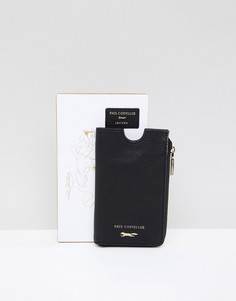 Кожаный кошелек с кармашком для телефона Paul Costelloe - Черный