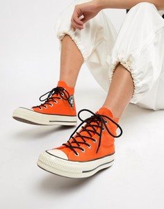 Высокие оранжевые непромокаемые кеды Converse X Gore-tex Chuck 70 - Оранжевый