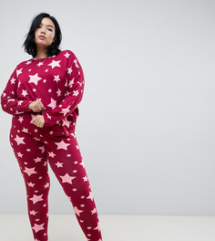 Свободный пижамный лонгслив и леггинсы ASOS DESIGN Curve - Красный