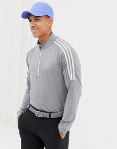 Серый свитшот с короткой молнией adidas Golf - Серый