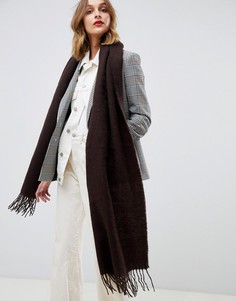 Длинный мягкий шарф с кисточками ASOS DESIGN - Коричневый