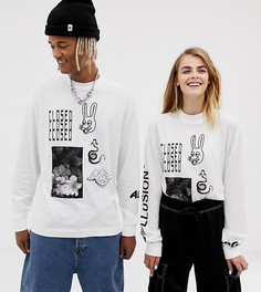 Лонгслив с графическим принтом COLLUSION Unisex - Белый