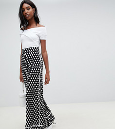 Широкие брюки с принтом ASOS DESIGN Tall - Черный
