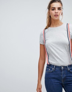 Футболка с отделкой лентой Brave Soul - Серый