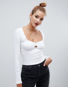 Лонгслив в рубчик ASOS DESIGN - Белый