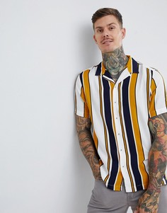 Приталенная рубашка в полоску River Island - Кремовый