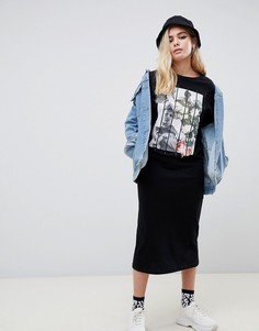 Платье-футболка миди с фотопринтом ASOS DESIGN - Мульти