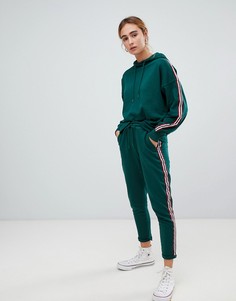 Джоггеры с полосой по бокам Pull&Bear - Зеленый
