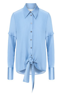 Однотонная шелковая блуза со спущенным рукавом Victoria, Victoria Beckham