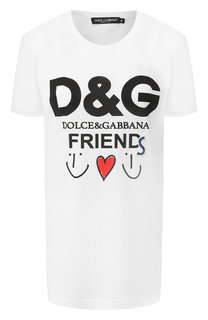 Хлопковая футболка с логотипом бренда Dolce & Gabbana