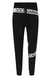 Хлопковые джоггеры с логотипом бренда Dolce & Gabbana