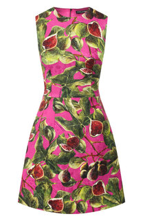 Мини-платье из смеси хлопка и шелка с принтом Dolce & Gabbana