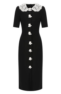 Шерстяное платье с декоративными пуговицами Dolce & Gabbana