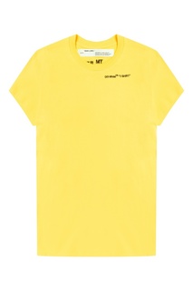 Желтая хлопковая футболка Off White