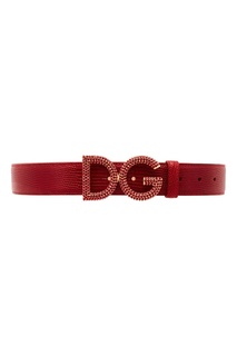 Бордовый кожаный ремень с кристаллами Dolce & Gabbana