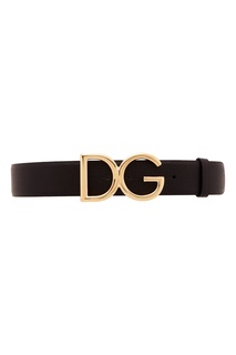 Черный ремень из зерненой кожи Dolce & Gabbana