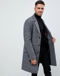 Серое фактурное пальто River Island - Серый