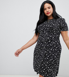 Чайное платье мини в горошек ASOS DESIGN Curve - Мульти