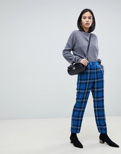 Синие укороченные брюки в клетку ASOS DESIGN ultimate - Мульти