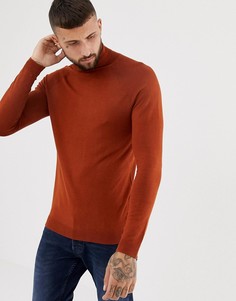 Коричневый обтягивающий джемпер с отворачивающимся воротником Bershka - Коричневый