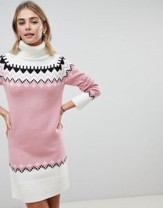 Вязаное платье с узором Фэйр-Айл Fashion Union - Мульти