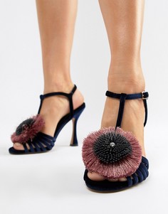 Босоножки на каблуке с отделкой ASOS DESIGN Hoki - Темно-синий