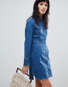 Джинсовое платье-рубашка Free People - Синий