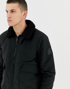 Черная дутая куртка с воротником борг Burton Menswear - Черный