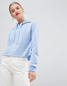 Stradivarius Cropped Hoodie - Синий