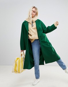 Зеленое пальто с добавлением шерсти Weekday - Зеленый