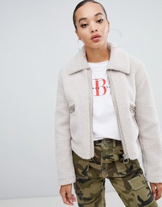 Куртка из искусственного меха кремового цвета Boohoo - Кремовый