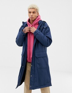 Удлиненная парка с капюшоном ASOS DESIGN - Темно-синий