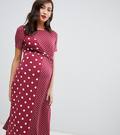 Платье в горошек с перекрученным дизайном ASOS DESIGN Maternity - Мульти