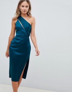Атласное платье миди с разрезами на лифе ASOS DESIGN - Мульти