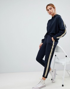 Джоггеры с полосой по бокам Pull&Bear - Темно-синий