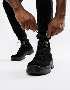 Черные спортивные ботинки из нубука на толстой подошве ASOS DESIGN - Черный