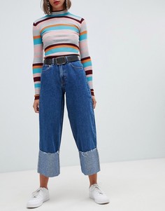 Джинсы с отворотами Pull&bear - Синий