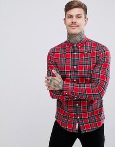 Рубашка в клетку с вышивкой River Island - Красный