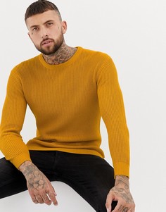 Вязаный джемпер горчичного цвета Bershka - Желтый
