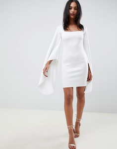 Облегающее платье мини с рукавами-кейп ASOS DESIGN - Белый
