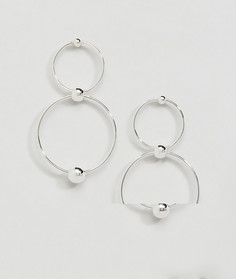 Серебристые серьги Monki - Серебряный