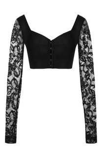 Укороченный топ с кружевными рукавами Dolce & Gabbana