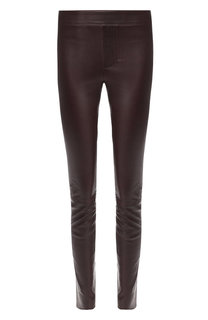 Однотонные кожаные брюки-скинни Helmut Lang