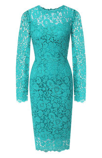Однотонное кружевной платье с круглым вырезом Dolce & Gabbana