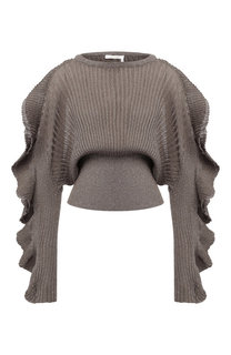 Вязаный пуловер с оборками и металлизированной нитью Chloé